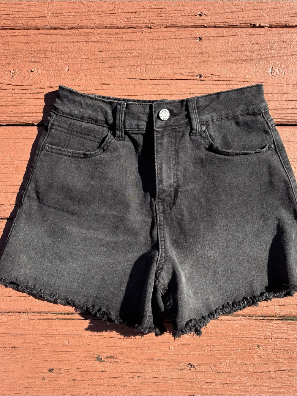 Sincerely Jules Black Raw Hem Denim Midi Size 1/25 Shorts